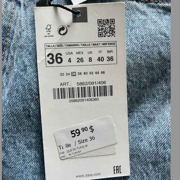 ☀️NWT Zara High Rise Straight Jeans • Z1975 - Picture 7 of 8